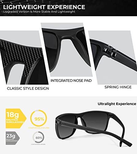 Polarized Sunglasses for Men,Lightweight Sun Glasses w/ UV Protection for Driving Fishing Golf