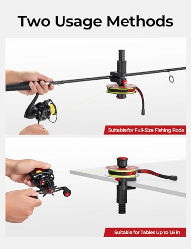 Speed E Fishing Line Spooler, Fishing Reel Spooler Fits Rods, Line Winder for Spinning