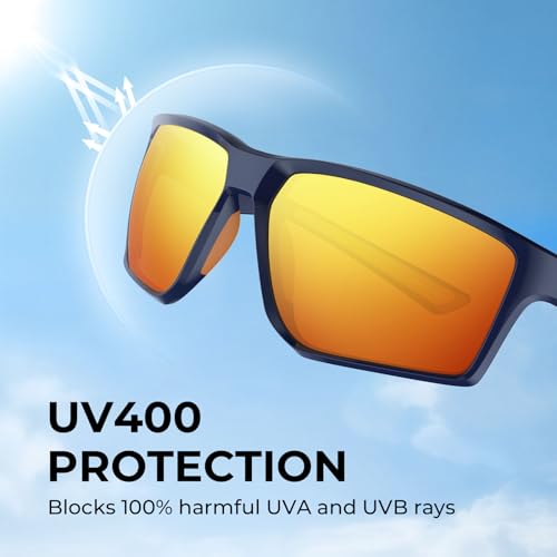 Polarized Sport Sunglasses for Men & Women for Driving Fishing Cycling Running, UV Protection