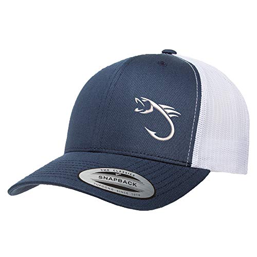 Embroidered Outdoor Fishing Hook Trucker Snapback Cap Mesh Back Men and Women