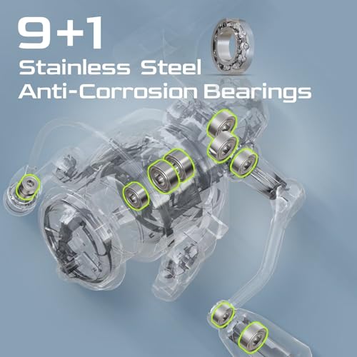 M1 Spinning Reel,Freshwater Fishing Reels Spinning,9+1 Ball Bearings,26.5LBs Max Drag