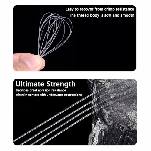 Clear Fishing Line, 656ft Nylon Fishing Wire String, Clear Beading String Cord for Hanging Decorations