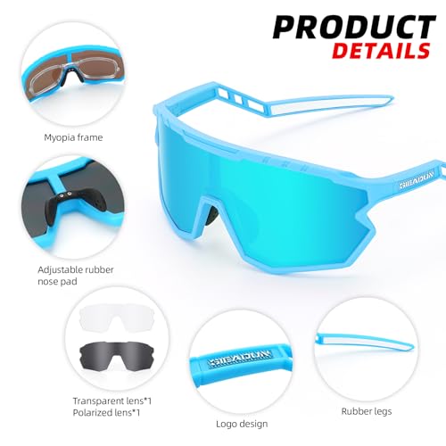 Sports Sunglasses Cycling Glasses Polarized Glasses with 3 lenses-Fishing