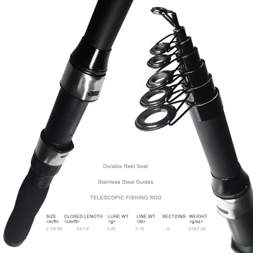 Fishing Rod Reel Combo-2PCS 6.89ft Collapsible Rodsk,2PCS Spinning Reels Lures Set