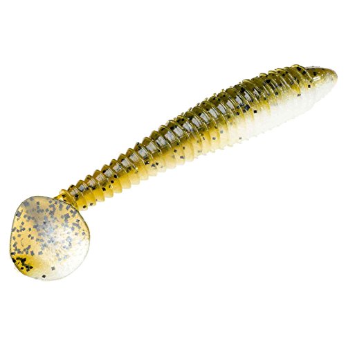 Rage Swimmer Soft Fishing Bait with Softly Ribbed Body & Pancake-like Tail