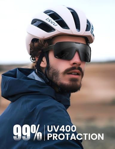 Polarized Sports Sunglasses for Men Women, Big Size, UV400 Protection Sun Glasses
