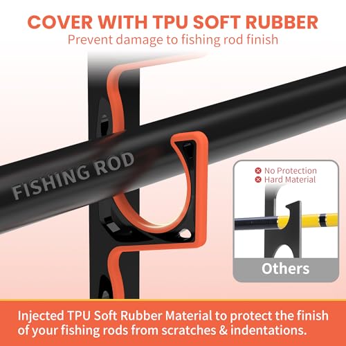 Fishing Rod Holder for Garage,Wall or Ceiling Mounted Fishing Pole Holders