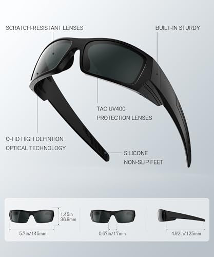Sports Sunglasses-Men Polarized Sunglasses Wrap Around Sun Glasses for Cycling Fishing