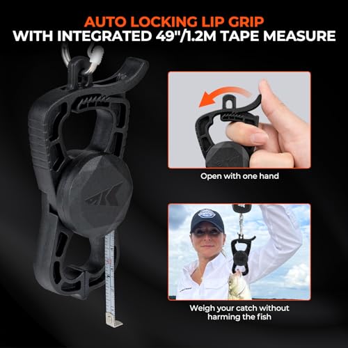 ToughTide Fishing Tool Kit, Rechargeable Digital Fish Scale with Lip Grip & Tape Measure