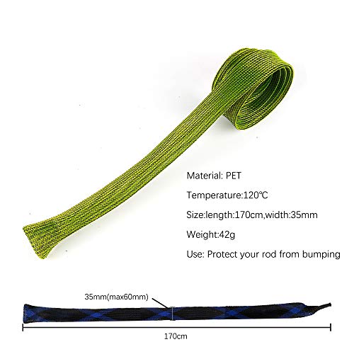 12Pcs Rod Sock Fishing Rod Sleeve,Cover Braided Mesh Rod Protector