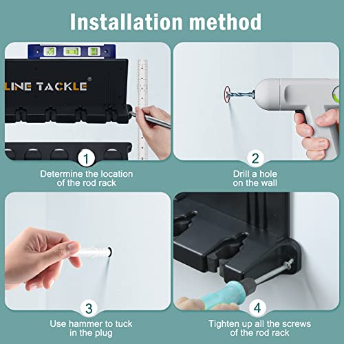 2 Set Vertical Fishing Rod Holders for Garage,Wall Mounted Fishing Pole Holders