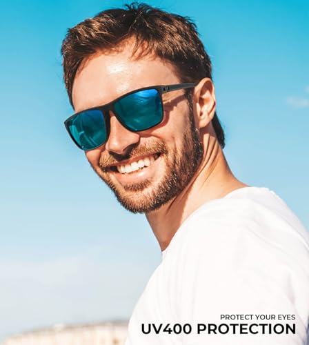 Polarized Sunglasses for Men,Lightweight Sun Glasses w/ UV Protection for Driving Fishing Golf
