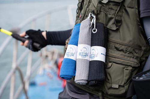 Microfiber Fishing Towels w/ Clip,Waffle Pattern for Effective Cleaning of Fishing Gears