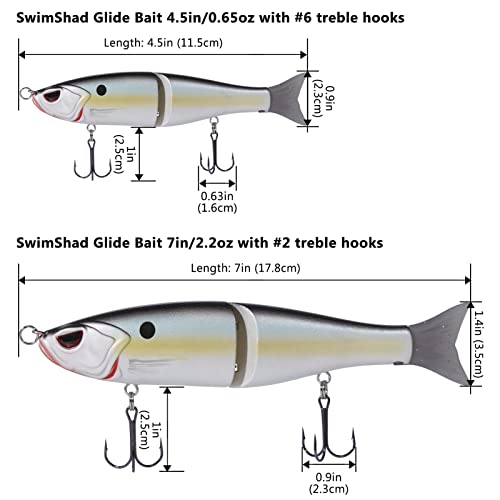 SwimShad Glide Baits Jointed Swimbait Bass Pike Salmon Trout Muskie Fishing Lure