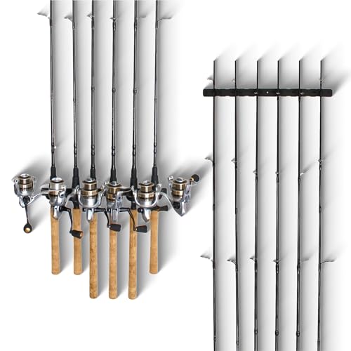 Ceiling Fishing Rod Holder for 6 Rods,Garage Organization & Wall Storage for Reels & Accessories