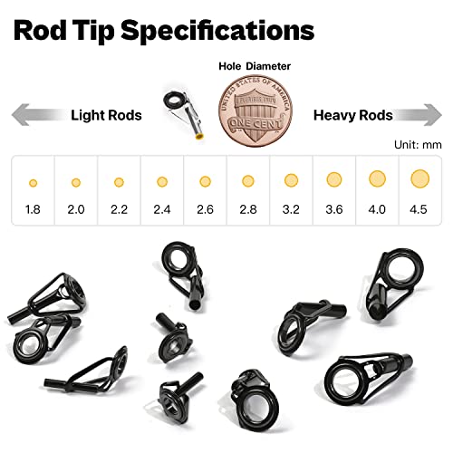 Fishing Rod Tip Repair Kit w/ Glue-Fishing Pole Tip Replacement w/ Fishing Rod Epoxy