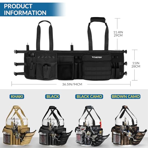 Fishing Bucket Organizer for 5gal Bucket,Ice Fishing Bucket Bag w/ Rod & Plier Holder