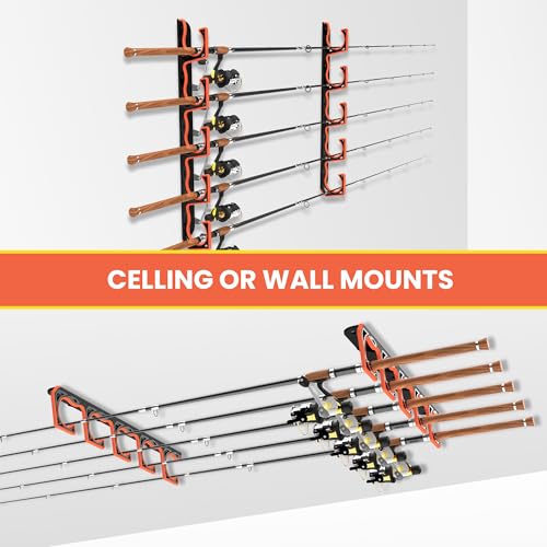 Fishing Rod Holder for Garage,Wall or Ceiling Mounted Fishing Pole Holders