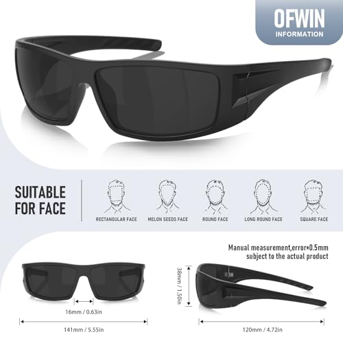 Polarized Sports Sunglasses for Men Women Unbreakable Frame Cycling Fishing