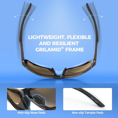 Polarized Bifocal Sunglasses, x1.5 Magnifications, Wrap Around Sport Reader Sunglasses for Men