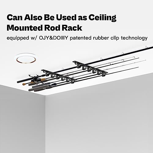 Wall Mount Fishing Rod Holders,Horizontal/Ceiling Fishing Pole Storage Rack for Garage