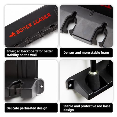 2pcs Vertical Fishing Rod Holder for Garage-Fishing Pole Holders upto 12 Rods
