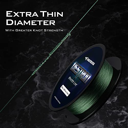 Destron Braided Fishing Line, Highly Abrasion Resistant, Improved Knot Strength, Ultra-Thin Diameter Superline