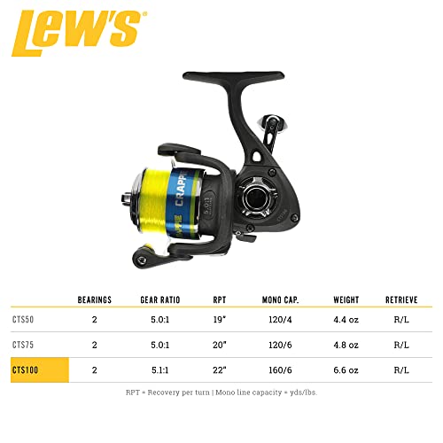Crappie Thunder Spinning Fishing Reel,2 Bearing System,Right or Left-Hand Retrieve