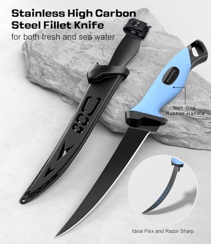 Pro Fishing Gear & Equipment Tools Accessories Kit w/ Fishing Pliers Fillet Knife