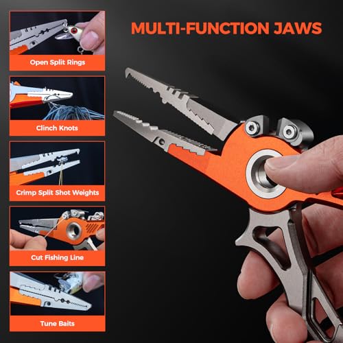 AlumaStream 7.5" Aluminum Fishing Pliers, Crossover Pliers, Wacky & Neko Rig Pliers