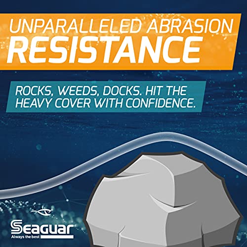 Freshwater Abrasion Resistant Fluorocarbon Fishing Line for Docks, Rocks, Weeds, & Logs