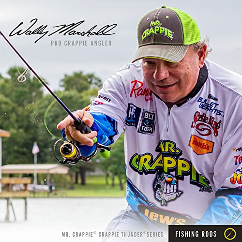 Crappie Thunder Spinning Fishing Rod,Light Power,Fast Action,Premium 2pc Graphite Blank