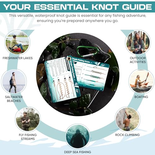 Fishing Knot Cards - Waterproof Deck for Expertly Tying 12 Essential Fishing Knots