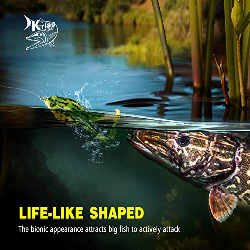 Topwater Frog Lure Bass Trout Fishing Lures Kit Set,Realistic Prop Frog Soft Swimbait