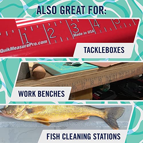 36" Fish Measuring Ruler Sticker | Waterproof Transparent Decal Tape | Made in USA