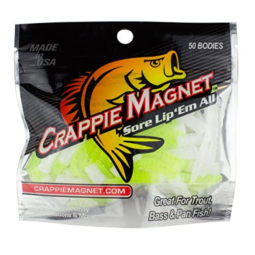 50-Pack Crappie Magnet Split-Tail Grub Body Pack - Soft Fishing Plastic Baits