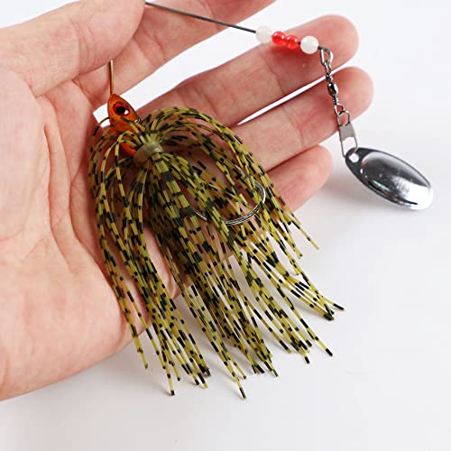 6Pcs Fishing Lures Spinner Baits for Bass Fishing,Trout Salmon Hard Metal Spinnerbaits