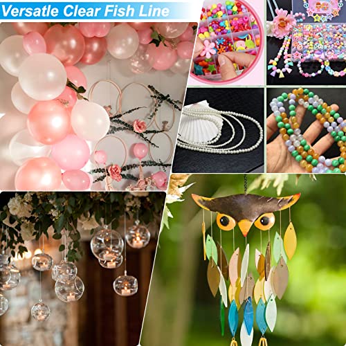 Clear Fishing Wire,755FT Monofilament Fishing Line,Clear String for Hanging,Strong Wire Invisible Nylon Thread