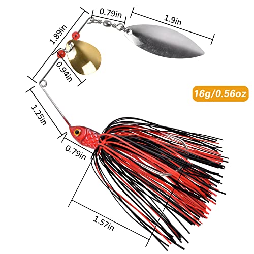 Fishing Lures Spinnerbait,Bass Fishing Lure Spinner Baits Kit Hard Metal
