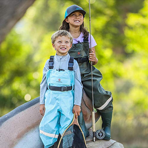 Kids Chest Waders,Youth Fishing Waders w/ Boots & Reflect Safety Band for Toddler