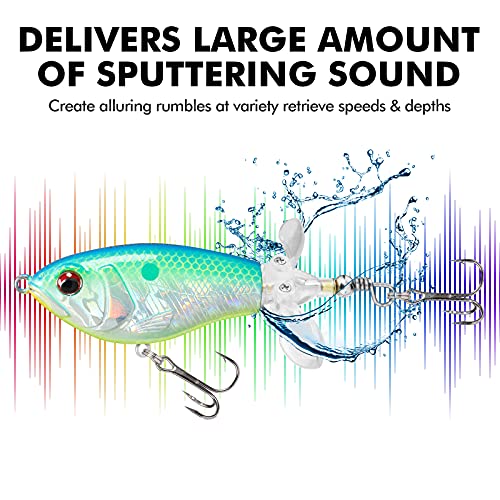 PoPobait w/ BKK Hooks,Top Water Popper Fishing Lures for Bass Walleye Pike