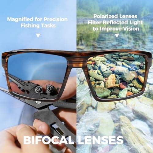 Polarized Bifocal Sunglasses, x1.5 Magnifications, Wrap Around Sport Reader Sunglasses for Men
