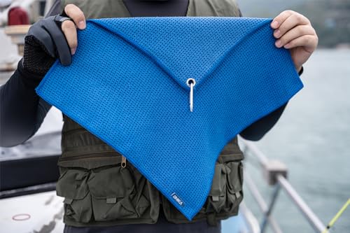 Microfiber Fishing Towels w/ Clip,Waffle Pattern for Effective Cleaning of Fishing Gears