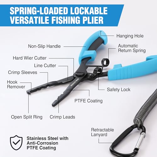 Fishing Tools Kit - Plier, Fillet Knife, Lip Gripper, Hook Remover, Digital Scale, Line Snip