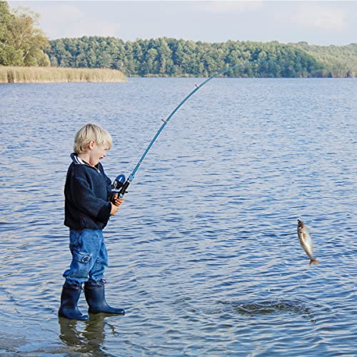 Kids Fishing Pole Set w/ Full Starter Kits,Portable Telescopic Fishing Rod & Spincast Reel