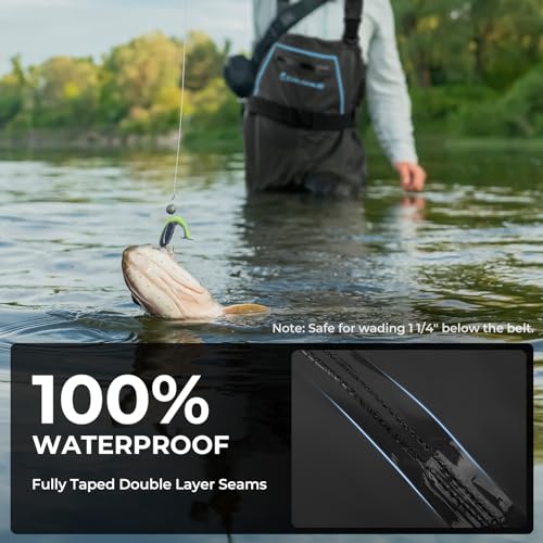 Fishing Waders for Men & Women, 100% Waterproof PVC Waders with Slip-Resistant Boots
