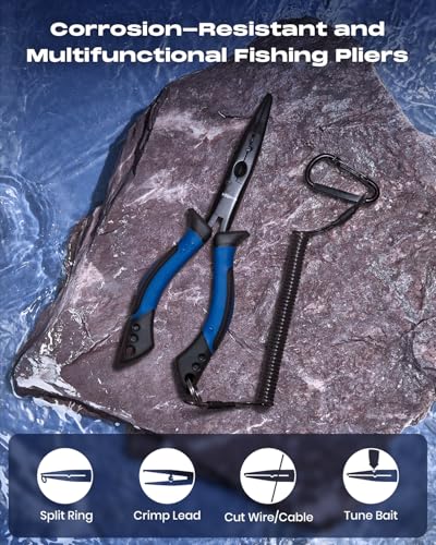 7pcs Fishing Gear Kit,Fishing Pliers,Knot Tying Tool,Fish Gripper