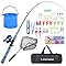 Kids Fishing Pole Set w/ Full Starter Kits,Portable Telescopic Fishing Rod & Spincast Reel