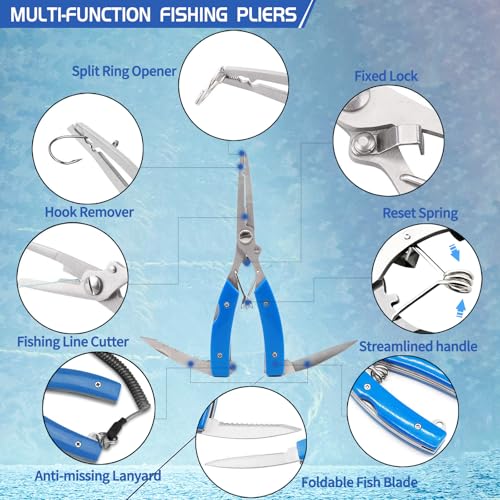 Fishing Tool Kit Fishing Pliers Fish Gripper Fishing Scale Fish Grip Tools Set