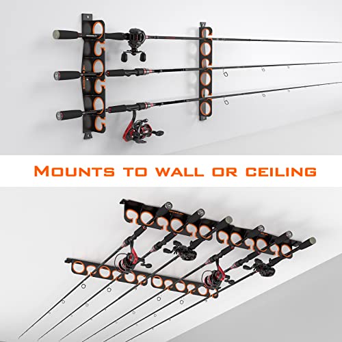 SafeGuard Fishing Rod Holder for Garage,Wall or Ceiling Mounted Fishing Rod Rack